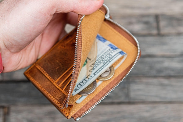 Leather Zipper Wallets