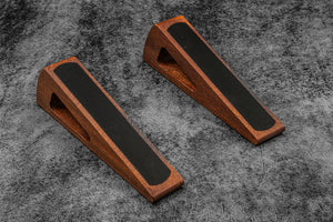 Portable Wooden Stand for MacBook & iPad  - Mahogany - with Leather Carry Sleeve