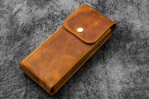 Portable Wooden Stand for MacBook & iPad  - Mahogany - with Leather Carry Sleeve