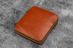 Legacy Leather Zip Pen Case For 12 Pens - A6 - Deep Cognac