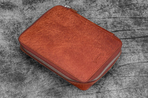 Expansi-Folio Leather Wide A5 Zip Folio - Aged Copper