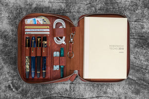 Expansi-Folio Leather Wide A5 Zip Folio - Aged Copper