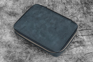 Expansi-Folio Leather Wide A5 Zip Folio - Crazy Horse Graphite