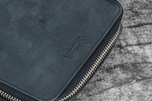 Expansi-Folio Leather Wide A5 Zip Folio - Crazy Horse Graphite