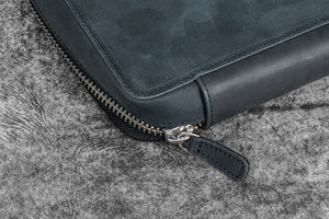 Expansi-Folio Leather Wide A5 Zip Folio - Crazy Horse Graphite