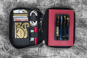Expansi-Folio Leather Wide A5 Zip Folio - Crazy Horse Graphite