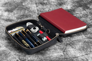 Expansi-Folio Leather Wide A5 Zip Folio - Crazy Horse Graphite