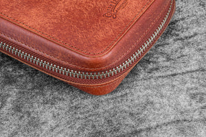 Expansi-Pouch Leather Wide 10 Slots Pen Case - Aged Copper