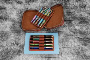 Expansi-Pouch Leather Wide 10 Slots Pen Case - Aged Copper