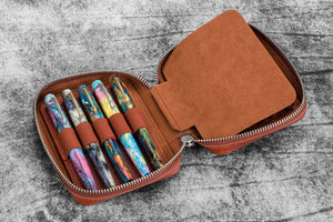 Expansi-Pouch Leather Wide 10 Slots Pen Case - Aged Copper