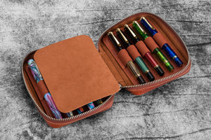 Expansi-Pouch Leather Wide 10 Slots Pen Case - Aged Copper