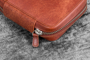 Expansi-Pouch Leather Wide 10 Slots Pen Case - Aged Copper
