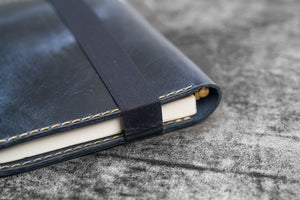 Leather Hobonichi Cousin A5 Planner Cover - Crazy Horse Navy Blue