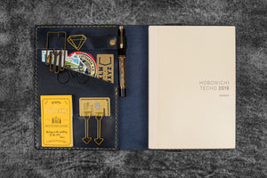 Leather Rhodia A5 Notebook & iPad Mini Cover - Crazy Horse Navy Blue