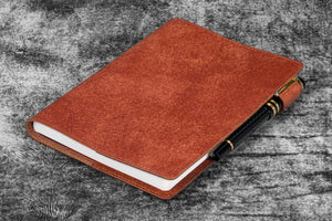 Leather Slim A5 Notebook / Planner Cover - Aged Copper
