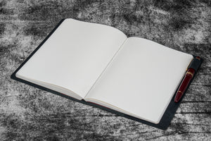 Leather Slim A5 Notebook / Planner Cover - Crazy Horse Graphite
