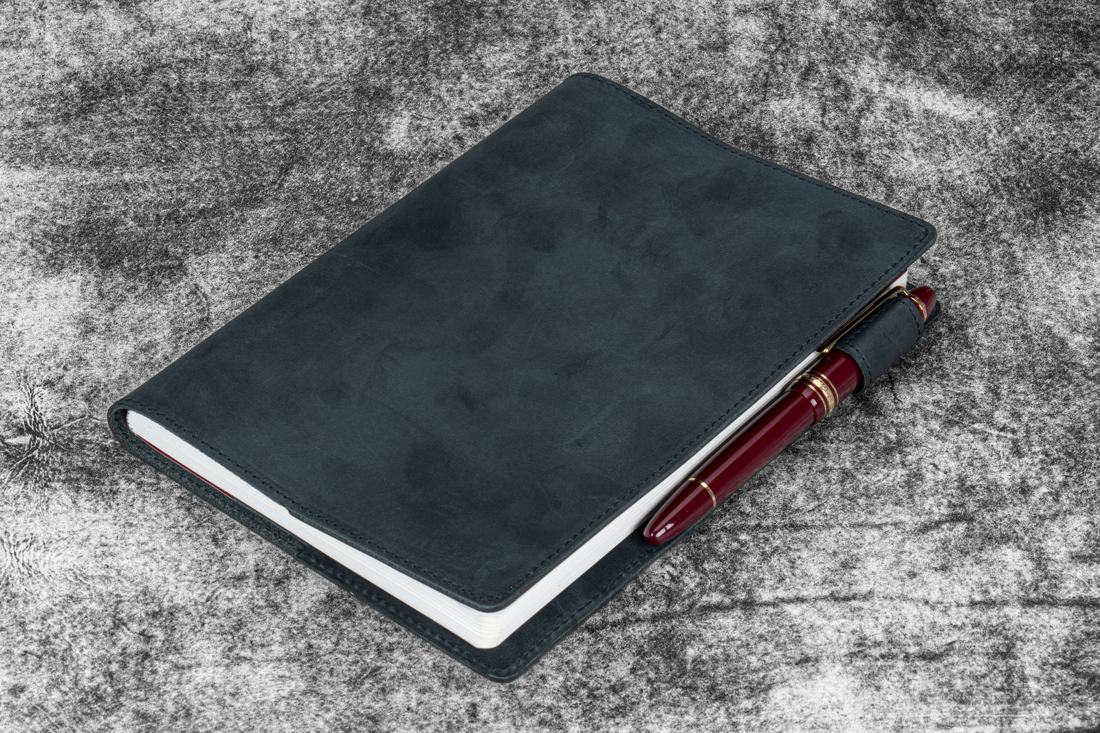 Leather Slim A5 Notebook / Planner Cover - Crazy Horse Graphite