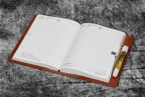 Leather Slim A6 Notebook / Planner Cover - Aged Copper
