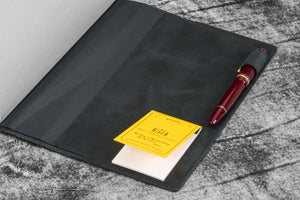Leather Slim B5 Notebook / Planner Cover - Crazy Horse Graphite