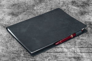 Leather Slim B5 Notebook / Planner Cover - Crazy Horse Graphite