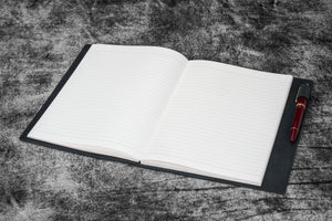 Leather Slim B5 Notebook / Planner Cover - Crazy Horse Graphite