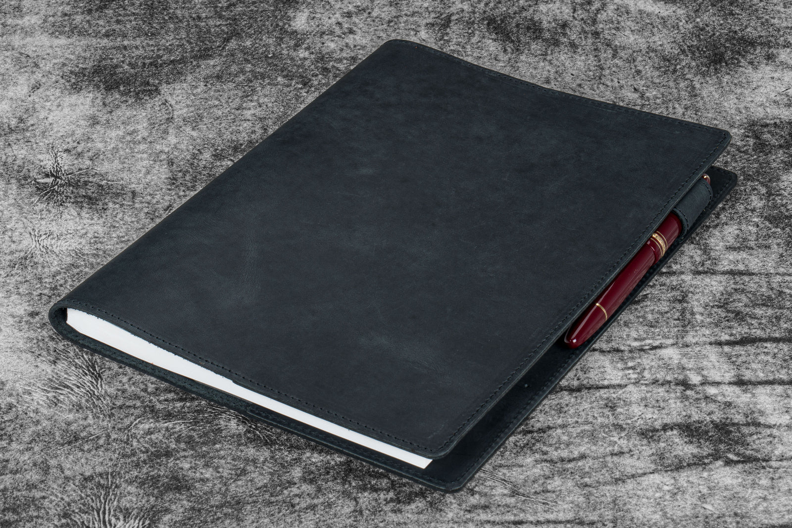 Leather Slim B5 Notebook / Planner Cover - Crazy Horse Graphite