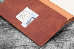 Leather Slim B6 Notebook / Planner Cover - Aged Copper