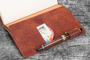 Leather Slim B6 Notebook / Planner Cover - Aged Copper