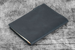 Leather Slim B6 Notebook / Planner Cover - Crazy Horse Graphite
