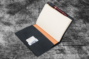 Leather Slim B6 Notebook / Planner Cover - Crazy Horse Graphite