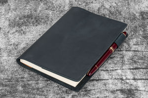 Leather Slim B6 Notebook / Planner Cover - Crazy Horse Graphite