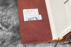Leather Slim Hobonichi Weeks Planner Cover - Aged Copper