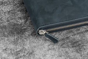 Leather Zippered 5 Slots Pen Case - Crazy Horse Graphite