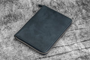Leather Zippered 5 Slots Pen Case - Crazy Horse Graphite