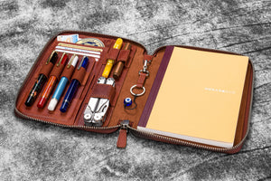 Leather Zippered A5 Leuchtturm1917 Notebook Folio - Aged Copper