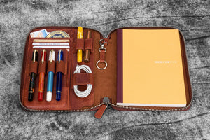 Leather Zippered A5 Leuchtturm1917 Notebook Folio - Aged Copper