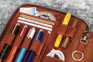 Leather Zippered A5 Leuchtturm1917 Notebook Folio - Aged Copper