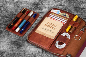 Leather Zippered A5 Leuchtturm1917 Notebook Folio - Aged Copper