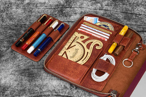 Leather Zippered A5 Leuchtturm1917 Notebook Folio - Aged Copper