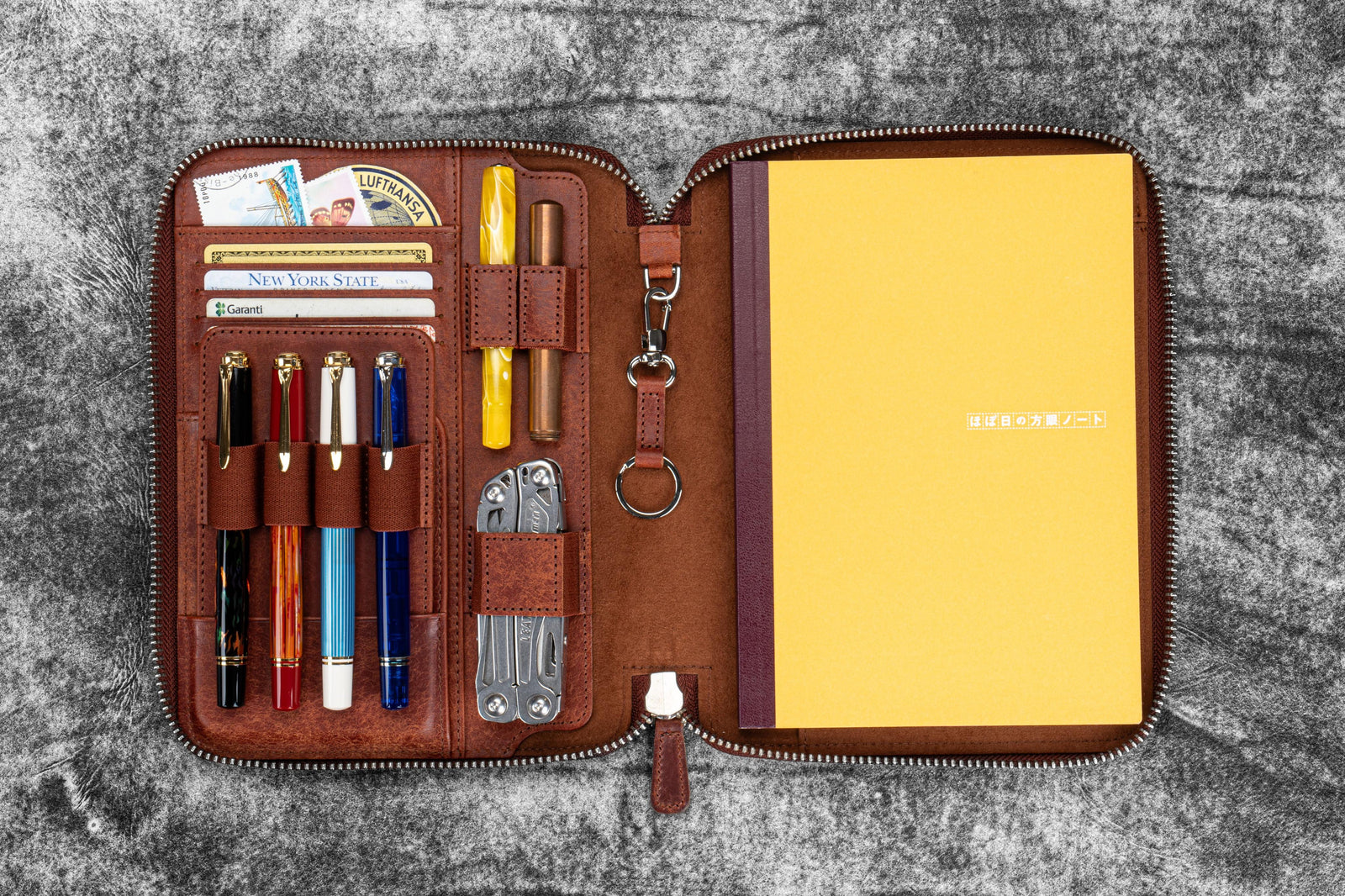 Leather Zippered A5 Leuchtturm1917 Notebook Folio - Aged Copper