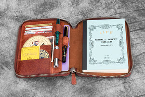 Leather Zippered B6 / B6 Slim Planner Folio - Aged Copper