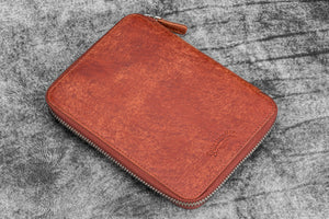 Leather Zippered B6 / B6 Slim Planner Folio - Aged Copper