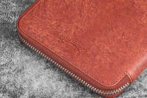 Leather Zippered B6 / B6 Slim Planner Folio - Aged Copper