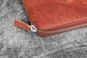 Leather Zippered B6 / B6 Slim Planner Folio - Aged Copper