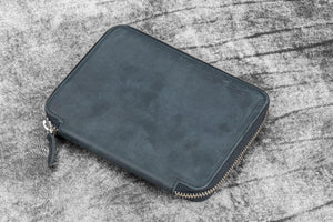 Leather Zippered B6 / B6 Slim Planner Folio - Crazy Horse Graphite