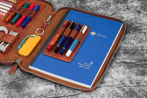Leather Zippered Leuchtturm1917 B5 & Extra Large Moleskine Folio - Aged Copper