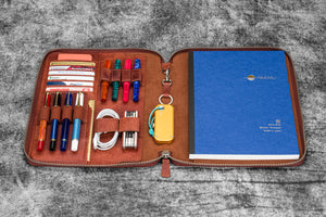 Leather Zippered Leuchtturm1917 B5 & Extra Large Moleskine Folio - Aged Copper