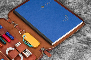 Leather Zippered Leuchtturm1917 B5 & Extra Large Moleskine Folio - Aged Copper