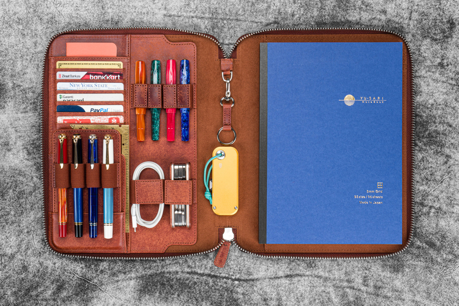 Leather Zippered Leuchtturm1917 B5 & Extra Large Moleskine Folio - Aged Copper