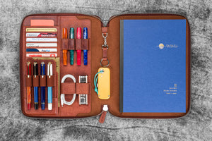 Leather Zippered Leuchtturm1917 B5 & Extra Large Moleskine Folio - Aged Copper